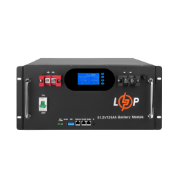 Акумулятор LP LiFePO4 51,2V - 120 Ah 6000Wh (Smart BMS 100A) с LCD RM AB RS485/CAN